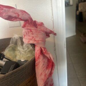 Hair Bandana -red and white - great for hair or decor